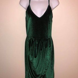 Green Velvet Backless Dress